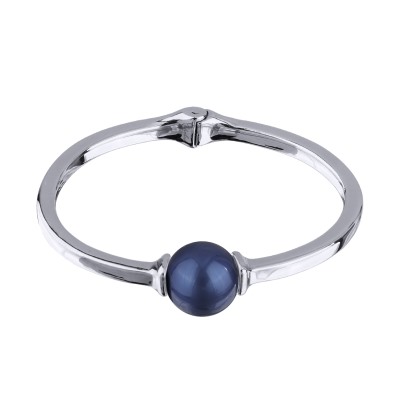 Браслет (Майорка черничная 16мм; покрытие родий), Есть комплект