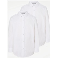 Boys Long Sleeve School Shirt 2 Pack