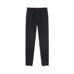 Vaquero skinny push-up de tiro alto Negro