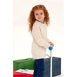 Kız Çocuk Krem Melanj Kazak