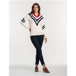 CHEVRON V-NECK SWEATER