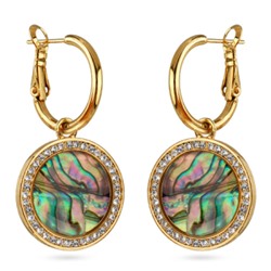 Серьги Амфитрита (гелиотис 15мм; покрытие золото), Есть комплект