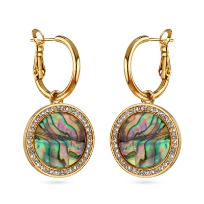 Серьги Амфитрита (гелиотис 15мм; покрытие золото), Есть комплект