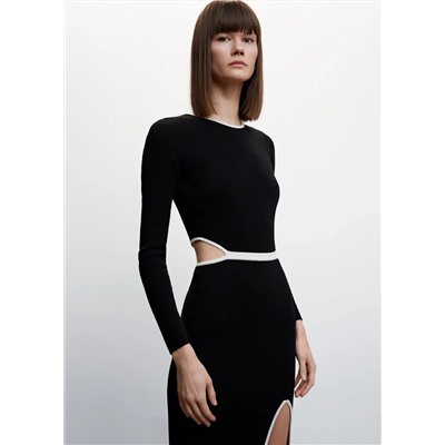 Vestido punto aberturas -  Mujer | MANGO OUTLET España