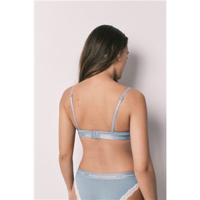 Sujetador push up algodón canalé verde GORGEOUS