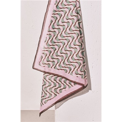 Pañuelo algodón estampado geométrico