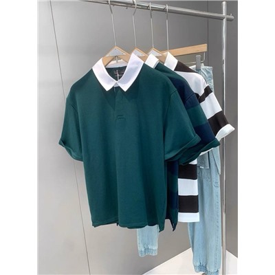 Мужское поло с белым рубашечным воротником  C*&*A  Экспорт