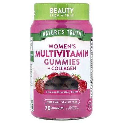 Nature's Truth, Women's Multivitamin Gummies + Collagen, Delicious Mixed Berry, 70 Gummies