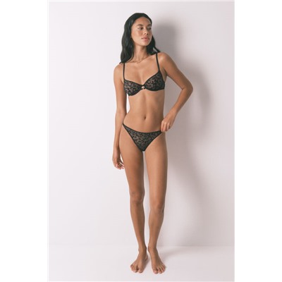 Sujetador PRETTY tul bordado aro negro