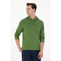 Erkek Yeşil Kapüşonlu Sweatshirt