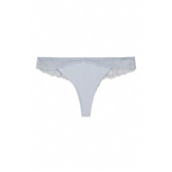 Tanga microfibra y encaje azul