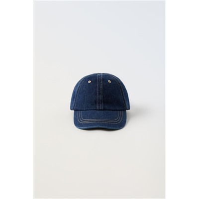 DENIM CAP WITH TOPSTITCHING