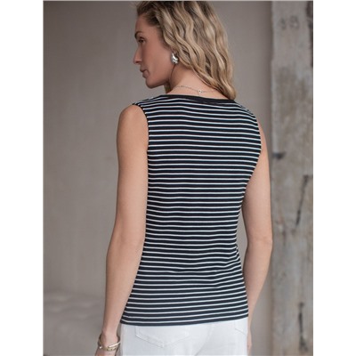 Топ в полоску из премиального хлопка с эластаном