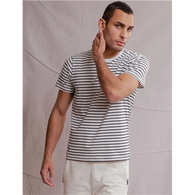 WHITE LABEL SUPIMA COTTON STRIPED T-SHIRT