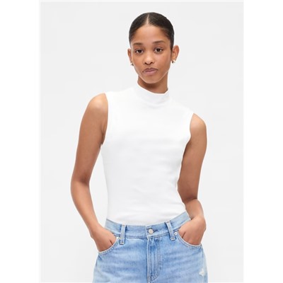 Modern Ribbed Mockneck Tank Top
