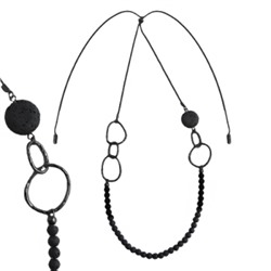 Колье (лава черная; покрытие черный родий)