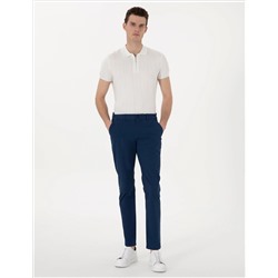 İndigo Slim Fit Beli Lastikli Kanvas Pantolon