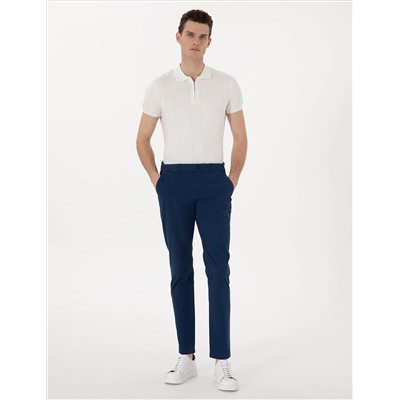 İndigo Slim Fit Beli Lastikli Kanvas Pantolon