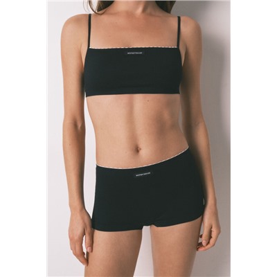 Braga boxer sin costuras canalé negra