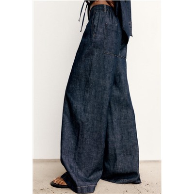 WIDE LEG LINEN PANTS