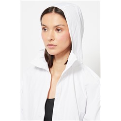 Cortavientos con capucha - Blanco