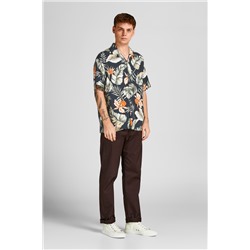 Camisa Azul marino y naranja