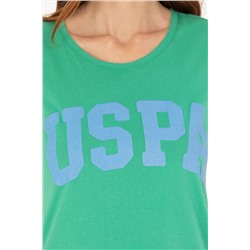 Kadın Yeşil Bisiklet Yaka Tişört