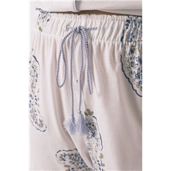 Pijama camisero algodón Paisley azul