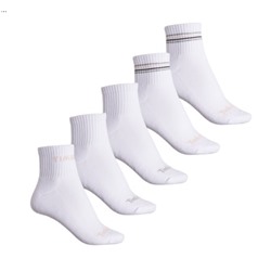 Timberland Logo Cushioned Socks - 5-Pack, Quarter Crew (For Women)