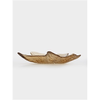 Блюдо, 22х23 см, стекло, янтарное, Кленовый лист, Autumn forest