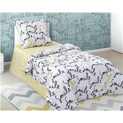 Комплект для сна с одеялом и стеганными наволочками Улыбнись, перкаль