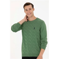 Erkek Yeşil Basic Kazak