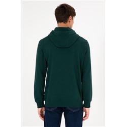 Erkek Koyu Yeşil Basic Sweatshirt