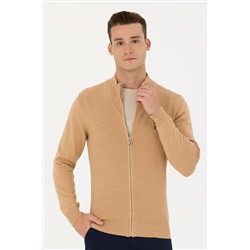 Erkek Kum Melanj Basic Triko Hırka