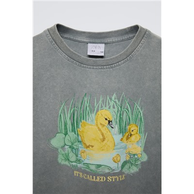 FADED-EFFECT DUCKLING T-SHIRT