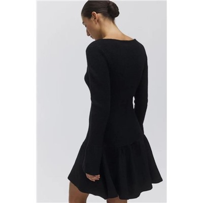 Черное винтажное вязаное платье-свитер  Н*М