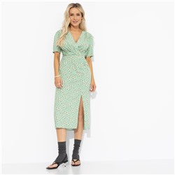 Платье из вискозы с драпировкой, Амур настиг (зеленое)