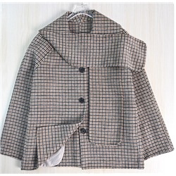 Клетчатое двухстороннее пальто