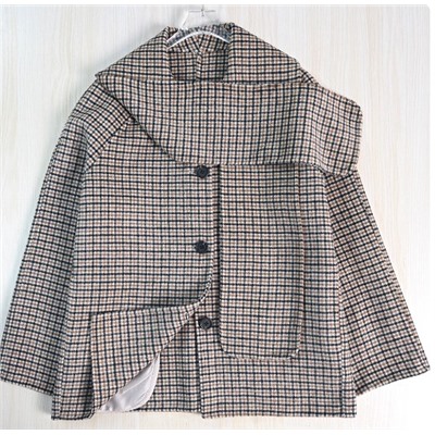 Клетчатое двухстороннее пальто