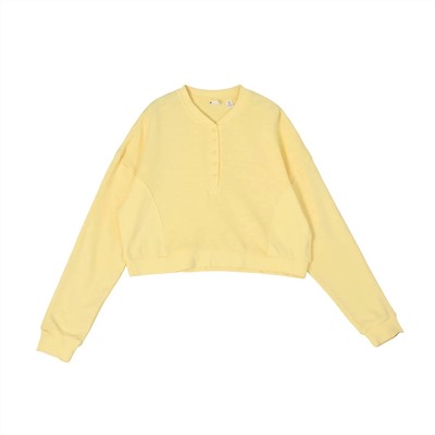 Женский укороченный свитшот с планкой-хенли 2 цвета ROX*Y