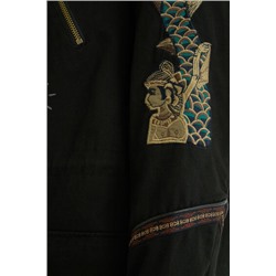 Parka capucha parches