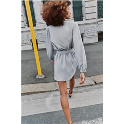 VESTIDO CORTO EFECTO PIEL CINTURÓN