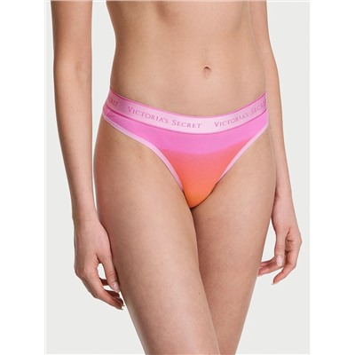 Logo Cotton Thong Panty