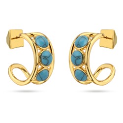 Серьги Самоцветы (бирюза; покрытие золото), Есть комплект