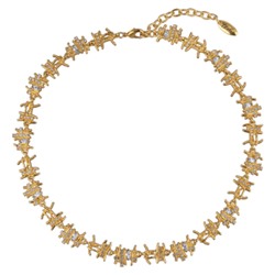 Колье Ажур (кристаллы SW белые; покрытие золото) 39-44см, Есть комплект