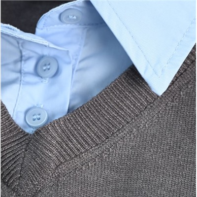 Повседневный трикотажный кардиган с рубашкой КО*С