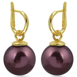 Серьги (Майорка 16мм бургунди; покрытие золото), Есть комплект