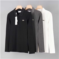 Женская простая и универсальная приталенная рубашка поло с длинными рукавами ЛАКОСТ*Е