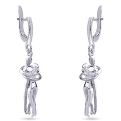 Серьги Объятия (покрытие родий), Есть комплект