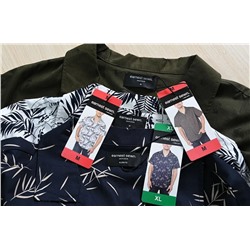 Мужская рубашка свободного покроя с короткими рукавами